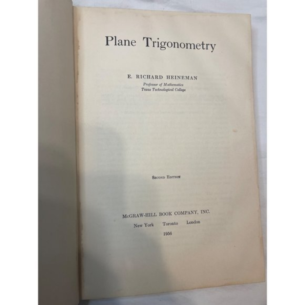 Plane Trigonometry W/‎ Tables Second Edition